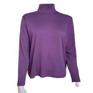 size medium dark purple mock turtleneck
